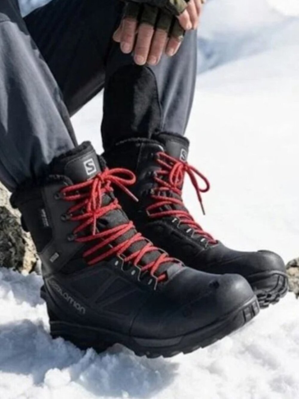 Salomon Mens Toundra Pro CSWP Waterproof Winter Boots Black Size 13